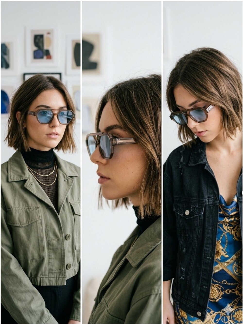 Ibiza Aviator Pale Brown Sunglasses with Blue Lenses - Womens Eyewear